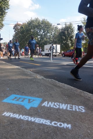 HIV Answers Chalk Stencils at AIDS Walk Atlanta