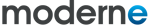 Moderne Communications logo in grey with blue 