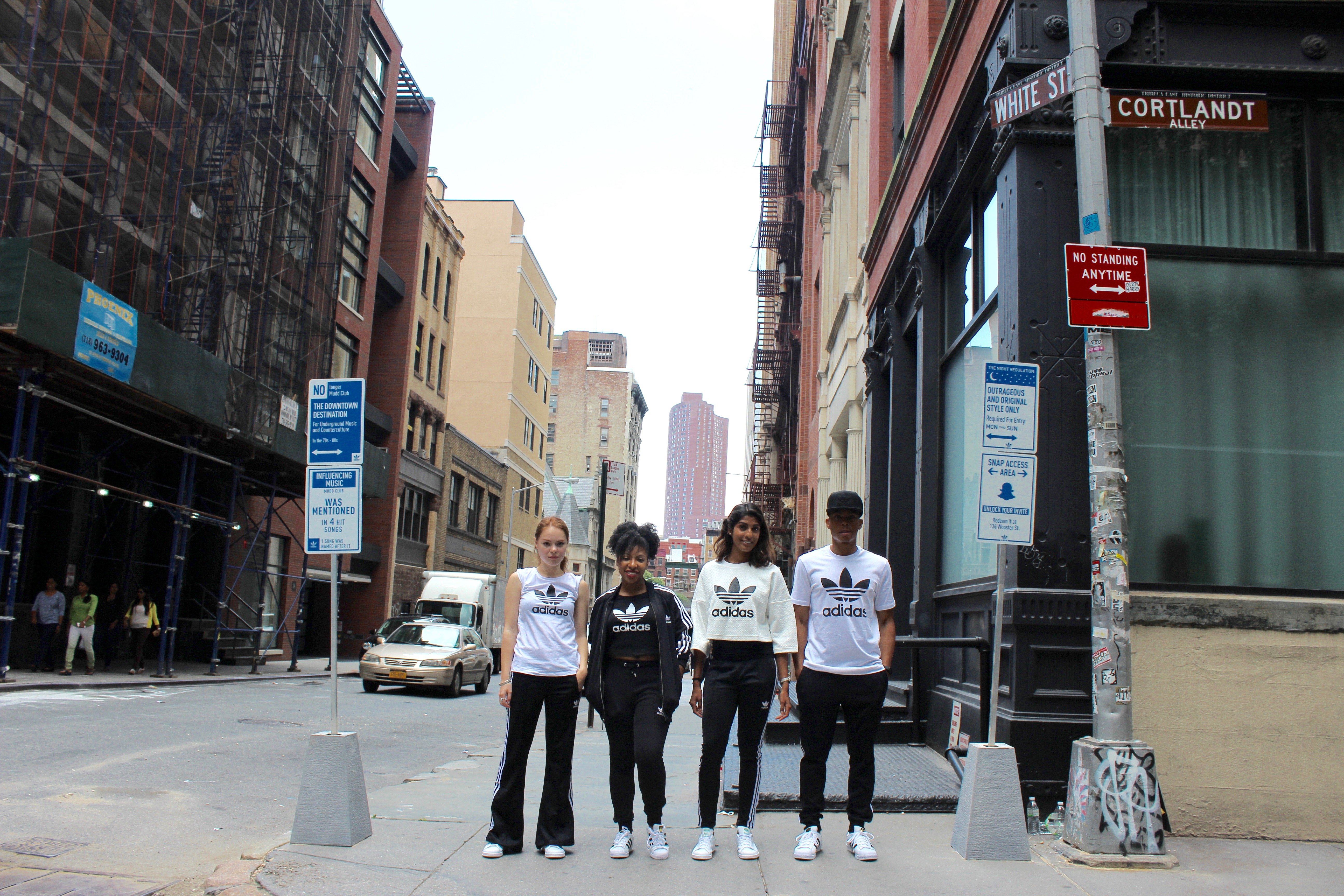 Adidas street team sampling booth in NYC