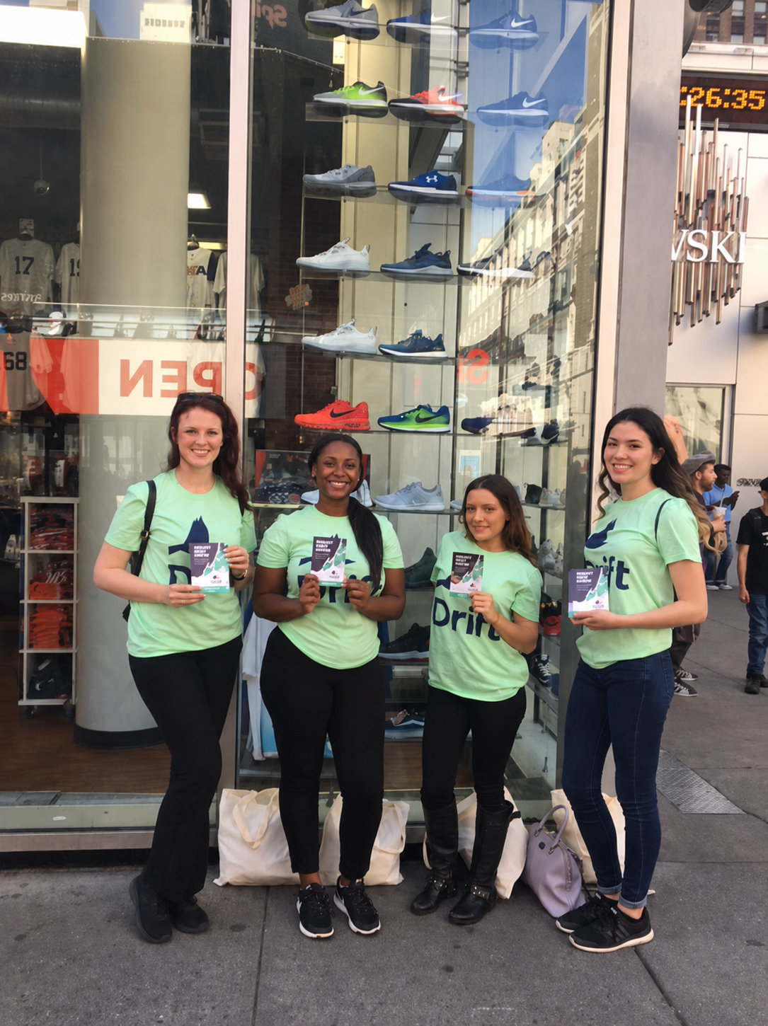 Street team brand ambassadors at work