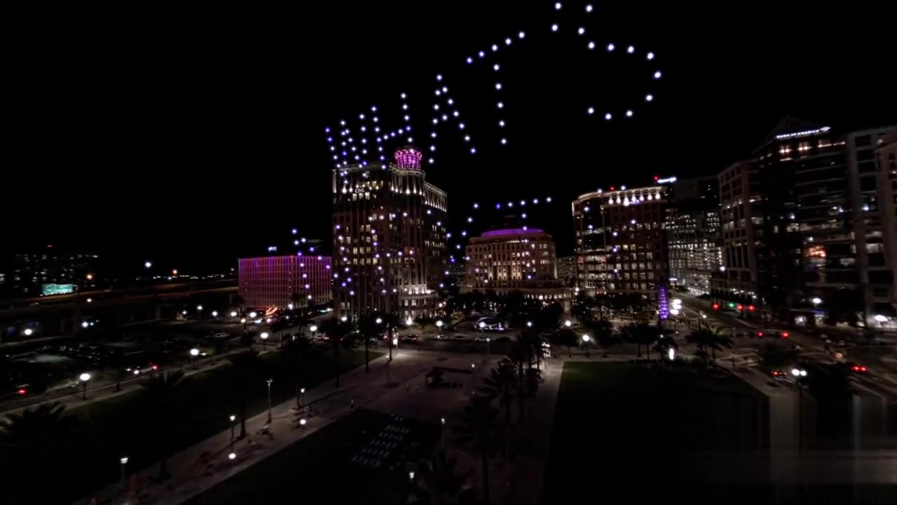 Moderne drone show social post