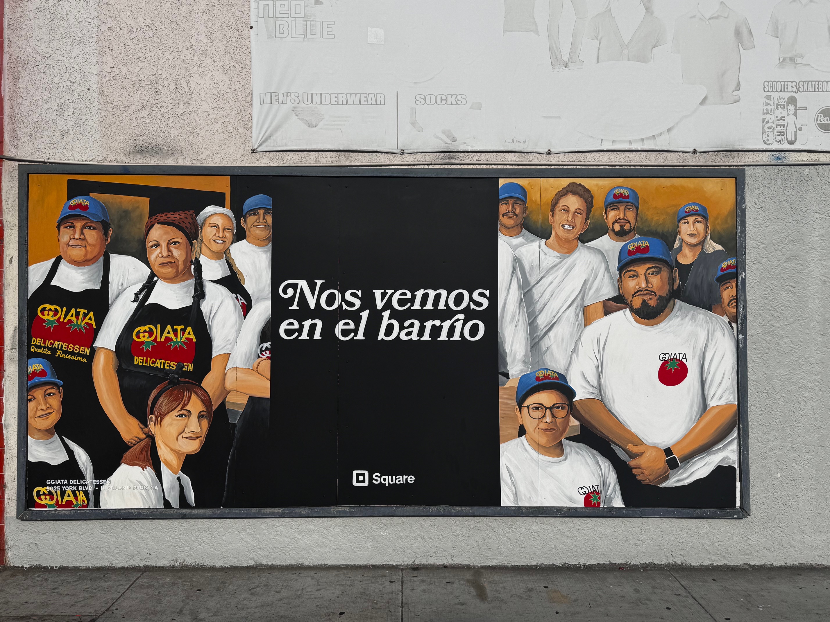 Monks mural on a street